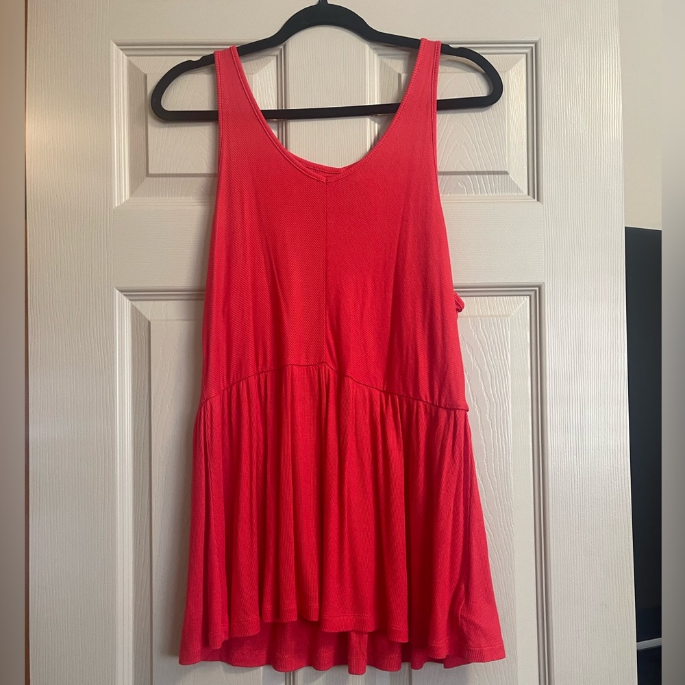 Free add on Red Sleeveless Flowy Top